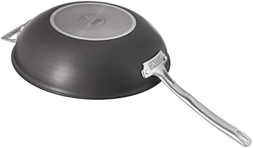 Viking Non Stick Chef Pan, 12 Inch Hard Anodized Nonstick Saute and Frying Pan with Glass Lid, Dishwasher and Oven Safe, Induction Ready, Matte Black