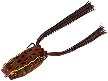 BOOYAH Poppin' Pad Crasher Topwater Bass Fishing Hollow Body Frog Lure with Weedless Hooks