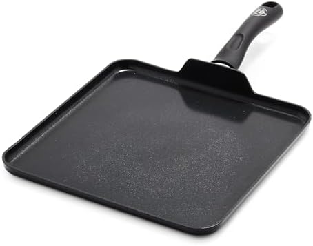 GreenLife Soft Grip Diamond Healthy Ceramic Nonstick 11" Griddle Pan, PFAS-Free, Dishwasher Safe, Black
