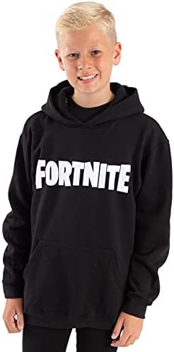 FORTNITE Hoodie Boys Kids Game Hooded Long Sleeve Jumper Black