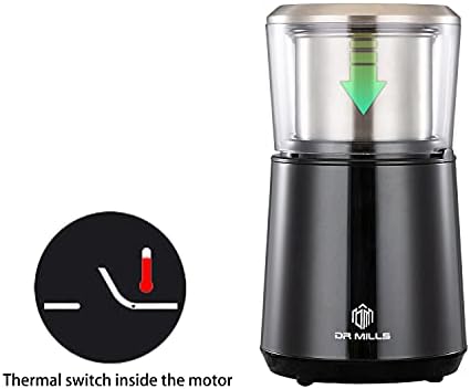 DR MILLS DM-7451 Electric Coffee Grinder, Coffee Bean Grinder Electric Dried Spice, Nut, Herb Grinder, Detachable Cup, Dishwashable