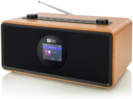 Ocean Digital WR-860 FM Wi-Fi Internet Radio with Stereo Speakers, Alarm Clock, Sleep Timer, Line Out, Aux in, Stress Relief, Relaxation and Sleep Aid