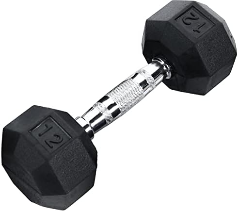 Ader Octagon Deluxe Professional Rubber Dumbbell Contoured Handle, Sold As 1 Piece (2 Lbs-120 Lbs)