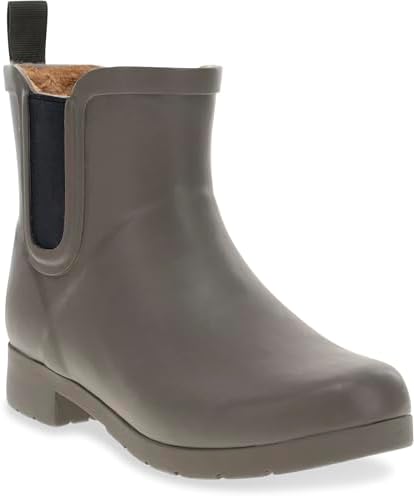 Chooka Women's Delridge Waterproof Faux Fur Chelsea Rain Boot Slip On