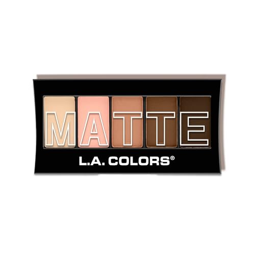 L.A. COLORS 5 Color Matte Eyeshadow, Tan Khaki CEM478