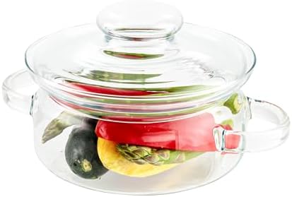 Simax 48 Oz Borosilicate Glass Saucepan With Lid - Microwave, Stove and Dishwasher Safe Potpourri Pot and Serving Dish