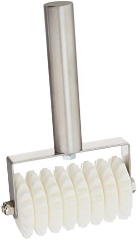 Winco 8-Wheel Dough Roller Docker | Reduces air pockets for better dough texture, Great for Pizza Dough, Pastry Dough, Crusts and Baking Prep