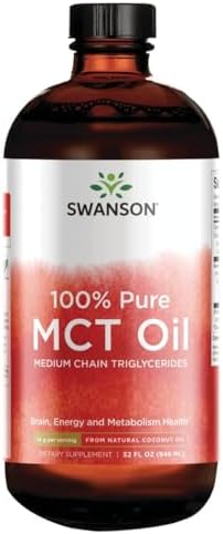 Swanson 100% Pure MCT Oil, 32 fl oz (946 ml) Liquid | Supports Healthy Brain Function and Cognitive Health