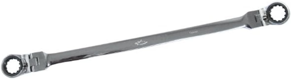 K Tool International 43515 Reversible Double Box Metric Ratchet Wrench for Garages, Repair Shops and DIY, 14mm - 15mm, 72-Tooth, Forged, Heat Treated