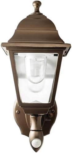 Maxsa 44219 Premium Wireless Battery-Powered Motion-Activated Decorative Outdoor Wall Sconce Lighting Fixture, Cool White LED, Metal Housing, Black