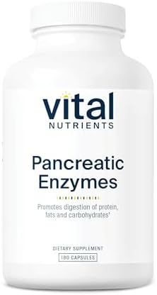 Vital Nutrients Pancreatic Enzymes 1000mg (Full Strength) - Pancreatin Digestion Supplement with Protease, Amylase & Lipase - Digestive Enzymes - Gluten, Dairy, and Soy Free - 90 Capsules