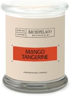 Archipelago Botanicals Bergamot Tobacco Soy Candle, 8.6 oz | Hand-Poured Premium Wax, Burns Approx. 60 Hours, Soy Candle in Glass Jar, 4.5 Inch