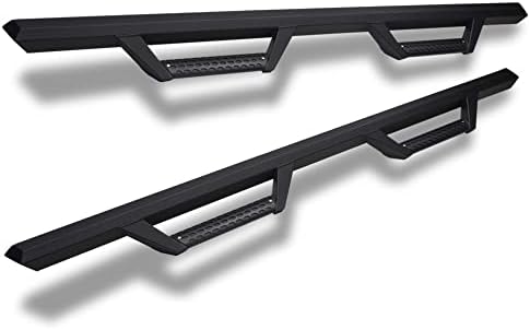 7422452474476 Compatible with 2009-2018 Dodge Ram 1500/2019-2024 Classic Quad (Extended) Cab Matte Black Hoop Drop Step Side Nerf Bars v2