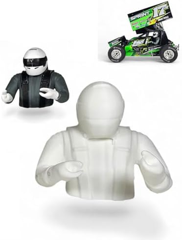 Lightweight Driver – Compatible with Losi 22S Sprint 1/10 Scale RC Sprint Car – 3D Printed, Paintable, 1 oz Performance Upgrade, Driver Only