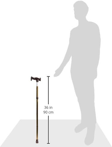 DMI Adjustable Folding Cane with Ergonomic Handle, Lightweight, Sturdy and Support up to 250 pounds, Great for Travel, Walking Stick, Bronze