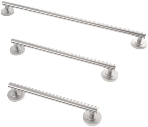 Shower Grab Bar Set, ADA Compliance Brushed Stainless Steel Handicap Grab Bar for Bathtubs and Showers, Modern 3-Pack 18" 24" 36" Shower Safety Bars for Seniors