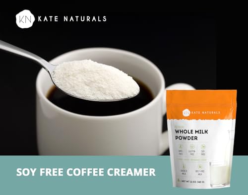 Kate Naturals Dry Whole Milk Powder for Baking, Coffee & Milkshakes (12oz)