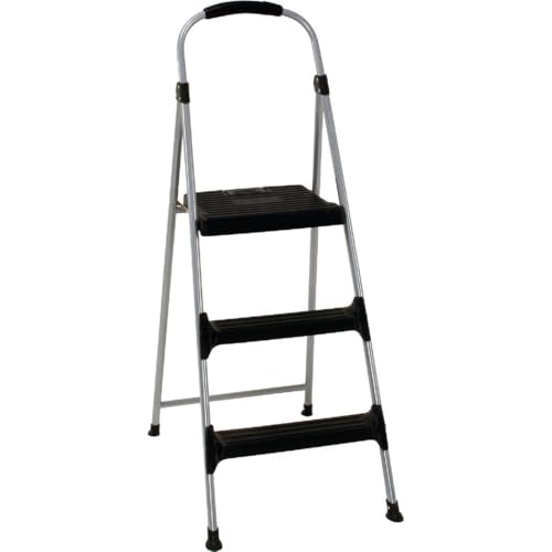 Cosco 11410PBL2 Signature Series Three Step Steel Step Stool with Plastic Steps