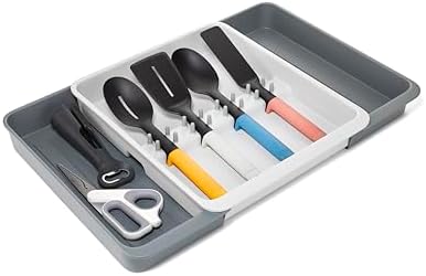 Joseph Joseph DrawerStore Knife Organizer, holds up to 9 knives, Kitchen Organization & Drawer Storage – Compact, Gray