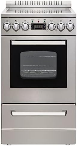 Avanti Electric Range Oven ELITE Series Compact Design, 2-Cu.Ft. Capacity with 4 Coil Burners, Framed Glass Oven Door