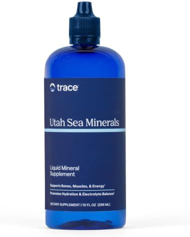 Trace Minerals Utah Sea Mineral Drops, Liquid Ionic Trace Minerals, 10fl oz | Full spectrum electrolyte concentrate, Mineral drops for water