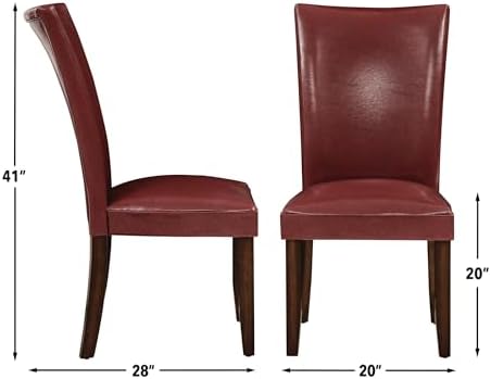 Steve Silver Company Hartford Parsons Chair, Vegan Leather, Contemporary Style, Dining Room, Kitchen, Asian Hardwood Solids, Ergonomic Shape Backing, 20" D x 28" W x 41" H, Brown