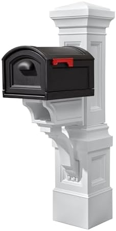 Step2 Atherton Grand Mail Post, Mailbox Not Included, Weather Resistant, Large Outdoor Mail Post, Made of Durable Plastic, Easy Install, Onyx Black