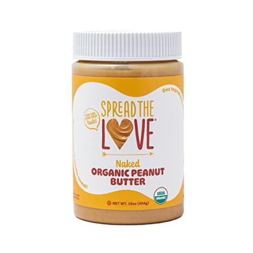 Spread The Love NAKED Organic Peanut Butter, 16 oz Jar, 1 Pack