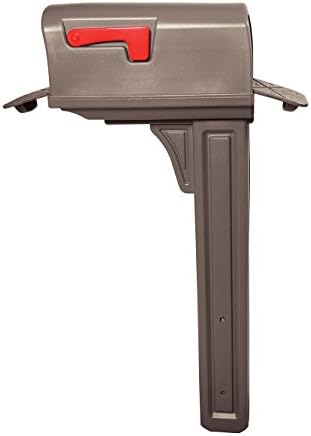 Gibraltar Mailboxes Classic Medium Capacity Double-Walled Plastic Mocha, All-In-One Mailbox & Post Combo Kit, GCL10000M,large