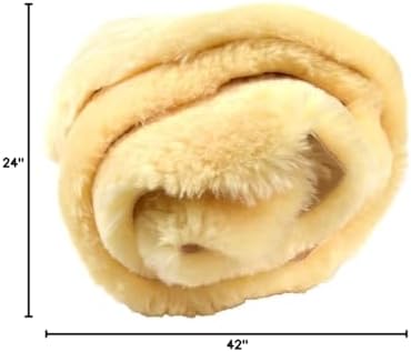 US Sheepskin Medical Sheepskin Rug, Fluffy Rugs 39.5-43.5 in x 24 in Tan | Preventing Bedsores