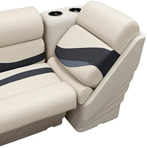Wise BM13006L-986 Premier Series Pontoon Left Lean Back Recliner, Platinum/Spectra Navy/Cobalt