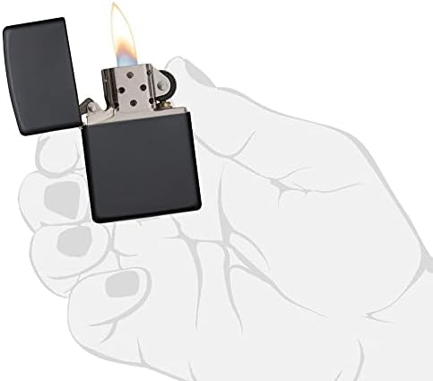 Zippo Lighter – Personalized Custom Message Engraved Windproof Classic Pocket Lighter Black Matte