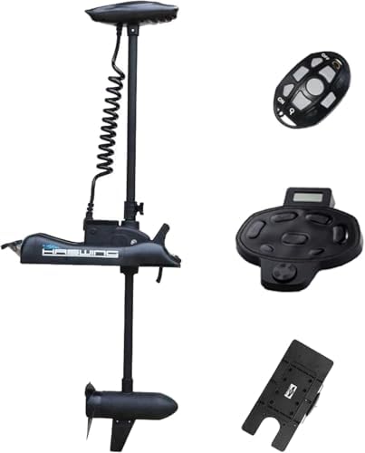 Haswing Bow Mount Trolling Motor 55lbs 54in - Remote & Foot, Quick Release | Fresh & Saltwater Ready, Wireless Foot-33ft, Remote-164ft, Black/White, Fits Boats up to 19ft, Req 13.7x8” Flat Mount Surface