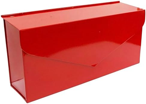 NACH Black Envelope Wall Mount Mailbox, Rust Resistant Metal Mailbox, Black Mailbox Wall Mount, Mailboxes for Outside Wall Mount, Outdoor Mailboxes, Wall Mailbox, 14.1 x 3.5 x 6 Inches, MB-6915BLK