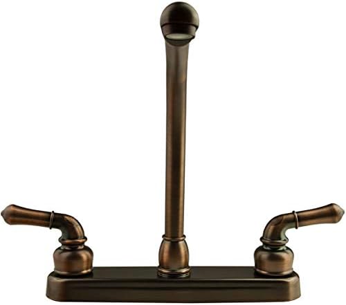 Dura Faucet DF-PK210C-SN RV Hi-Rise Kitchen Sink Faucet (Satin Nickel) | Tall spout and classical levers make washing big pots easy. Brushed Satin Nickel.