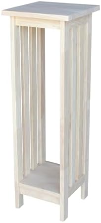 IC International Concepts Solid Wood Mission Plant Stand, Unfinished