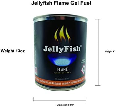 Real JellyFish Flame Premium Gel Fuel 48 Cans Indoor or Outdoor Made in USA 13oz