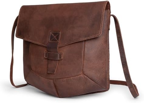 Hide & Drink, Prisma-Shaped Shoulder Bag, Vintage Purse, Messenger and Crossbody Bag, Full Grain Leather, Handmade