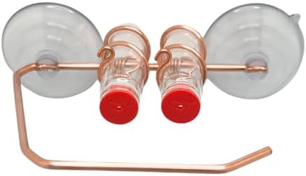Window Hummingbird Feeder | Handcrafted Copper and Aluminum | Multiple Stations | Modern Hummingbird Feeder | Glass Bottles | Suction Cups (Copper, Four Station)