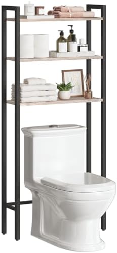 HOOBRO Over The Toilet Storage, 3-Tier Bathroom Organizer Shelf Over Toilet, Freestanding Bathroom Storage Shelves, Space Saver