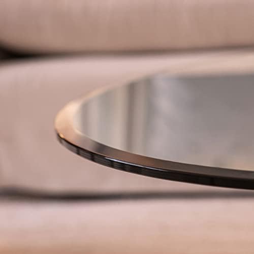 20" Round 1/2" Thick Glass Table Top with Flat Polished Edge and Tempered