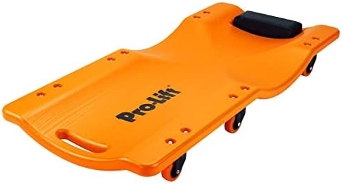 Pro Lift Mechanic Plastic Creeper 36 Inch - Blow Molded Ergonomic HDPE Body with Padded Headrest - 300 Lbs Capacity