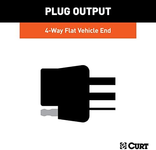 CURT 56175 Non-Powered 3-to-2-Wire Splice-in Tail Light Converter, 4-Pin Wiring Harness , Black