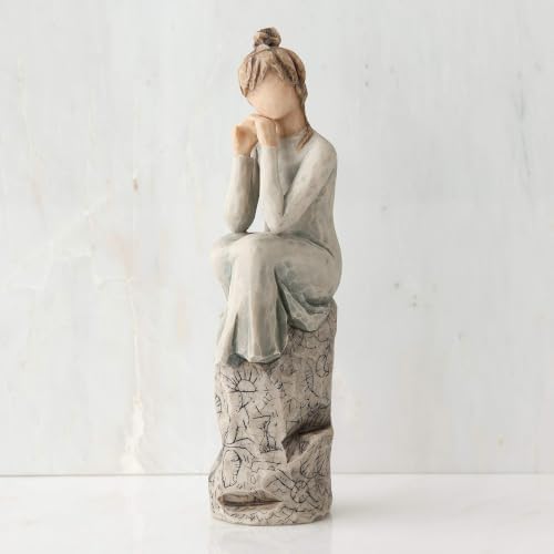 Willow Tree Quietly, Sculpted Hand-Painted Figure | Cast from a Susan Lordi Original Carving, Gift Offering Comfort, Peace, Support and Inner Strength, Includes Enclosure Card