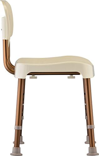 NOVA Medical Products Bariatric Shower and Bath Chair with Back, Heavy Duty 500 lb. Weight Capacity, White, 1 Count (Pack of 1)