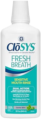 CloSYS Mouthwash, 32 Ounce, Fresh Breath Mouthwash, 2 Pack, Gentle Mint