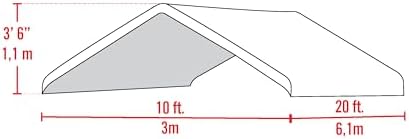 ShelterLogic MaxAP Canopy Replacement Cover, White, 10 x 20 ft.
