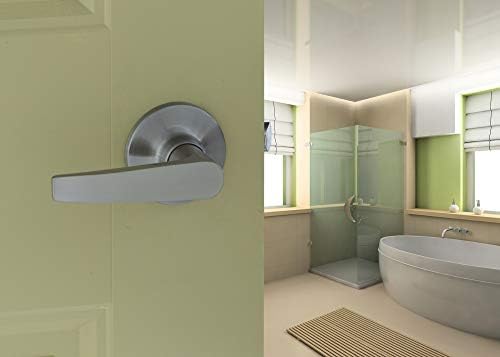 Copper Creek DL1231SS Daley Push Button Privacy Door Lever, Satin Stainless