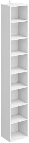IRONCK Tall Narrow Bookshelf 8 Tiers, Compact Corner Bookcase, Floor Standing Display Storage Shelves 71 in Tall, Easy to Match for Living Room, Office, Study, Bedroom