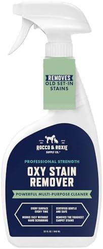 Rocco & Roxie Oxy Stain Remover - Oxygen Powered Carpet Cleaner Spray - Pet Stain Remover for Carpet, Spot Cleaner for Upholstery, Couch, Laundry, Rug